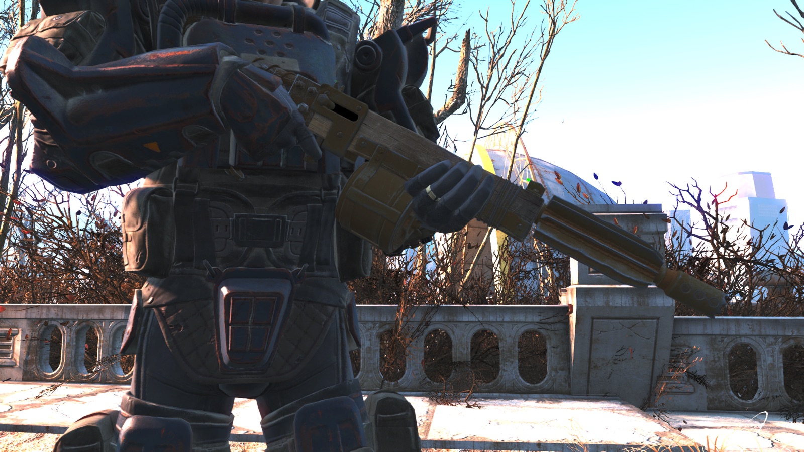 The player character in power armour in the Commonwealth